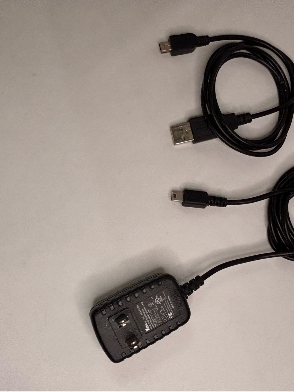 Black Micro USB Power Cable with AC Adapter